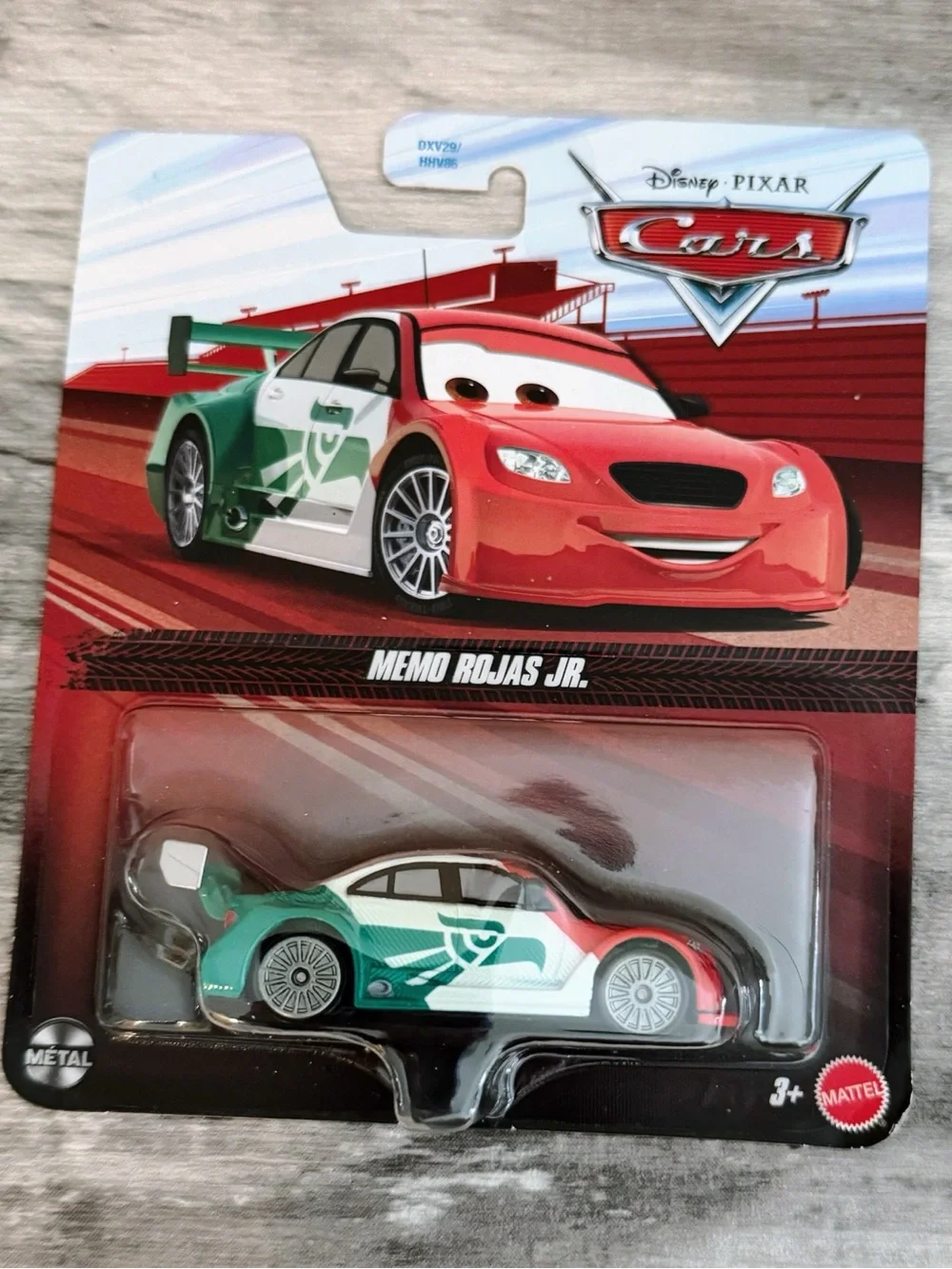 Mattel Disney Pixar Cars Memo Rojas Jr. Red, Green, White Die-Cast Car